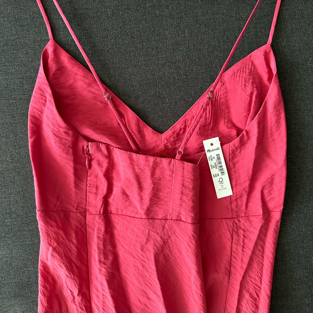 NWT Madewell Layton Midi Slip Dress in Rose Hibiscus - Picture 5 of 10